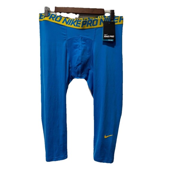 Nike HYPERCOOL PRO 3/4 MESH TIGHTS Men's Size 2XL Blue NWT - Picture 2 of 8